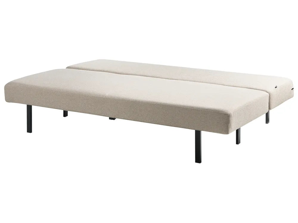 Sofa Bed 3 Seater Fabric Beige Munehito