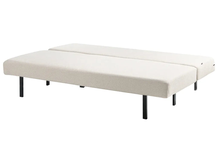 Sofa Bed 3 Seater Fabric Off-White Munehito