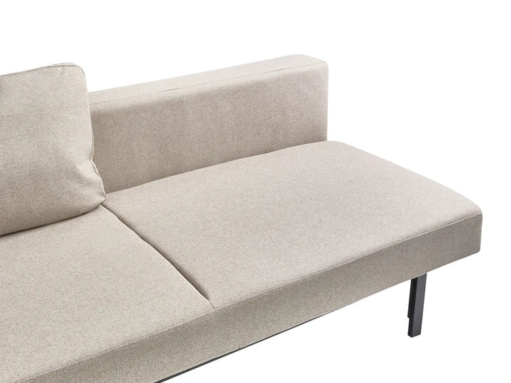 Sofa Bed 3 Seater Fabric Beige Munehito
