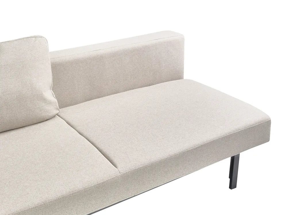 Sofa Bed 3 Seater Fabric Off-White Munehito