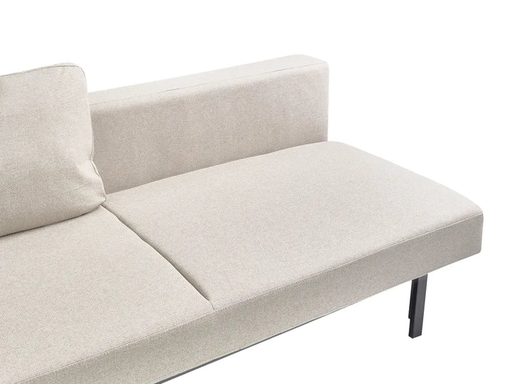 Sofa Bed 3 Seater Fabric Off-White Munehito