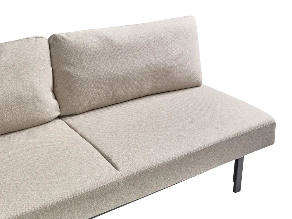 Sofa Bed 3 Seater Fabric Beige Munehito