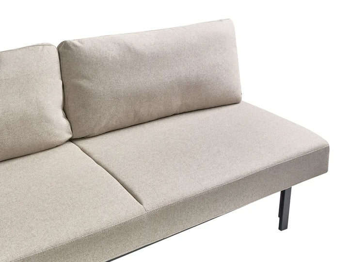 Sofa Bed 3 Seater Fabric Beige Munehito