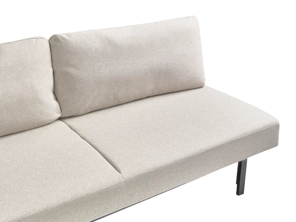 Sofa Bed 3 Seater Fabric Off-White Munehito