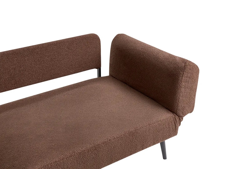 Sofa Bed 2 Seater Boucle Brown Lukasik