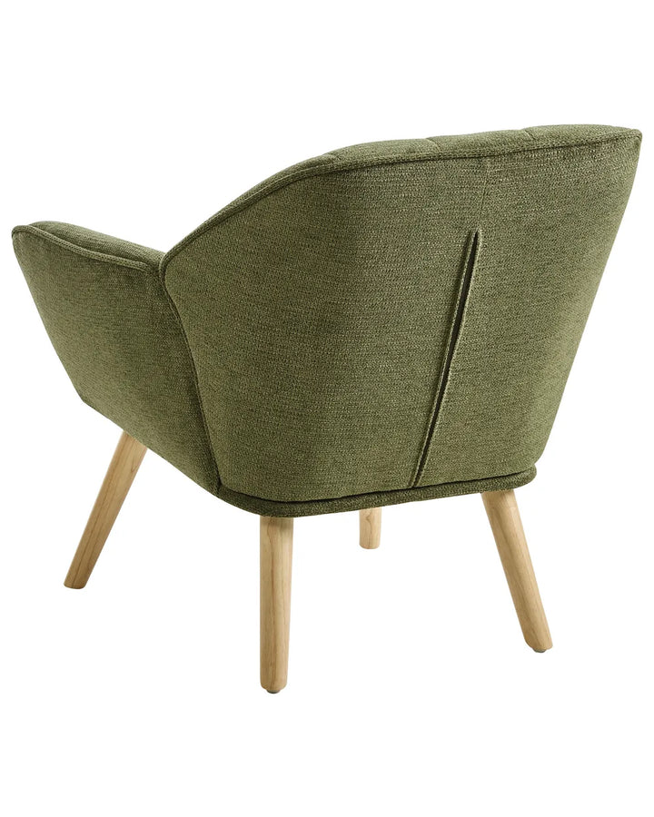Modern green fabric armchair