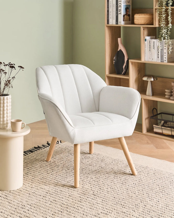 White fabric armchair