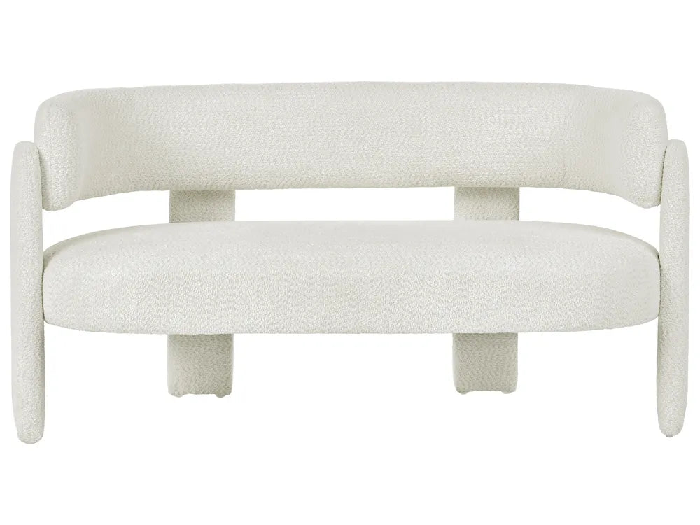 Off-white 2-seater chenille sofa