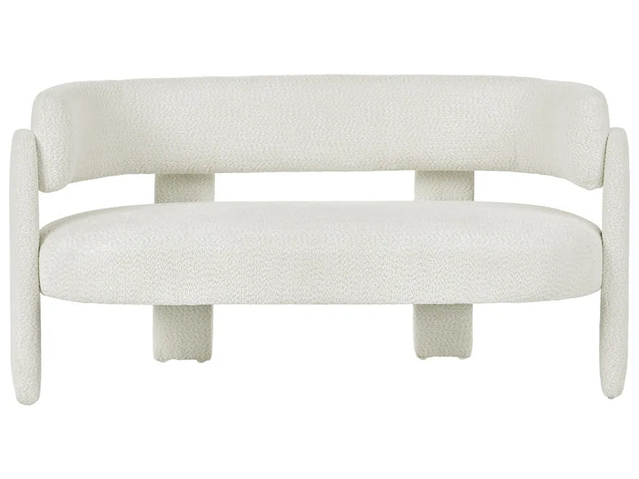 Off-white 2-seater chenille sofa