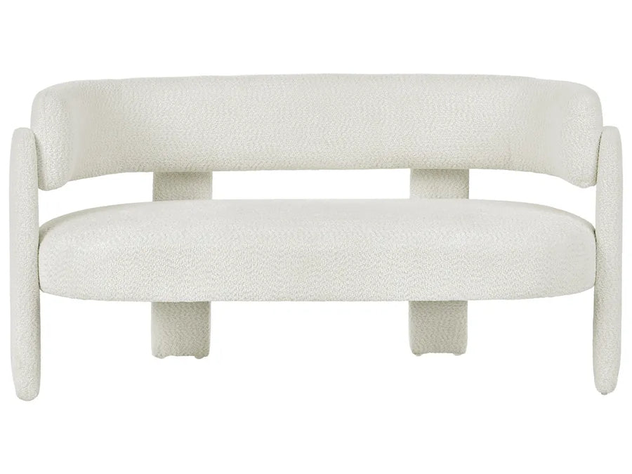 Off-white 2-seater chenille sofa
