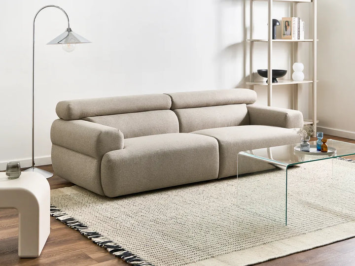 Modern beige fabric lounge sofa