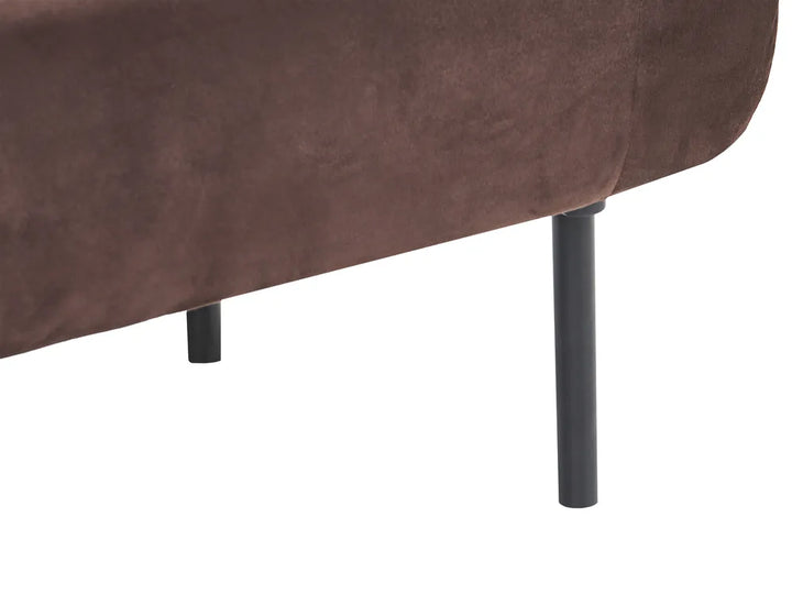 Left-Hand Chaise Longue Velvet Dark Brown Eimantas