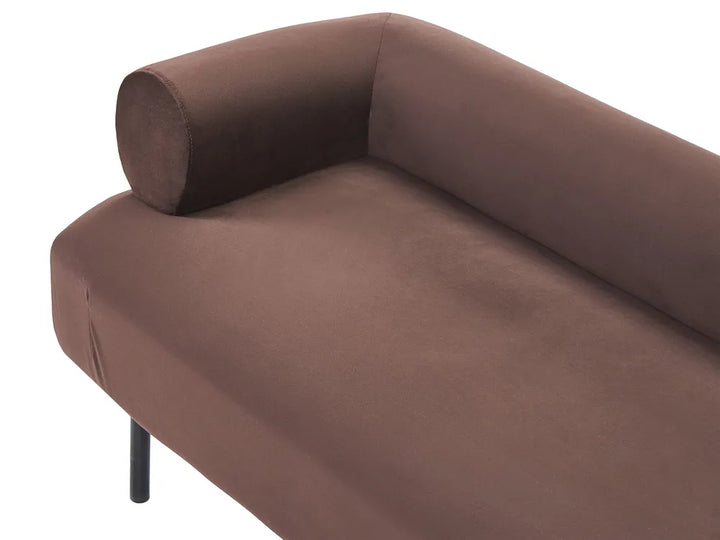 Left-Hand Chaise Longue Velvet Dark Brown Eimantas