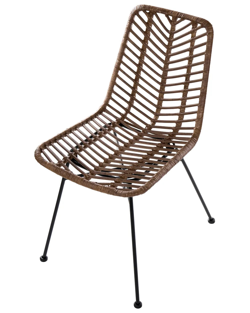 Set of 2 Dining Chairs Rattan Brown Sarang