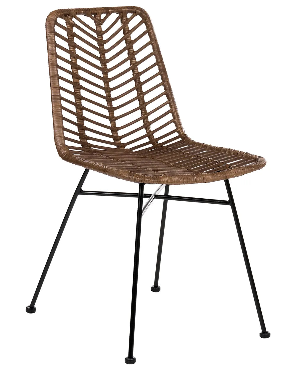 Set of 2 Dining Chairs Rattan Brown Sarang