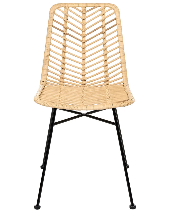 Set of 2 Dining Chairs Rattan Natural Sarang