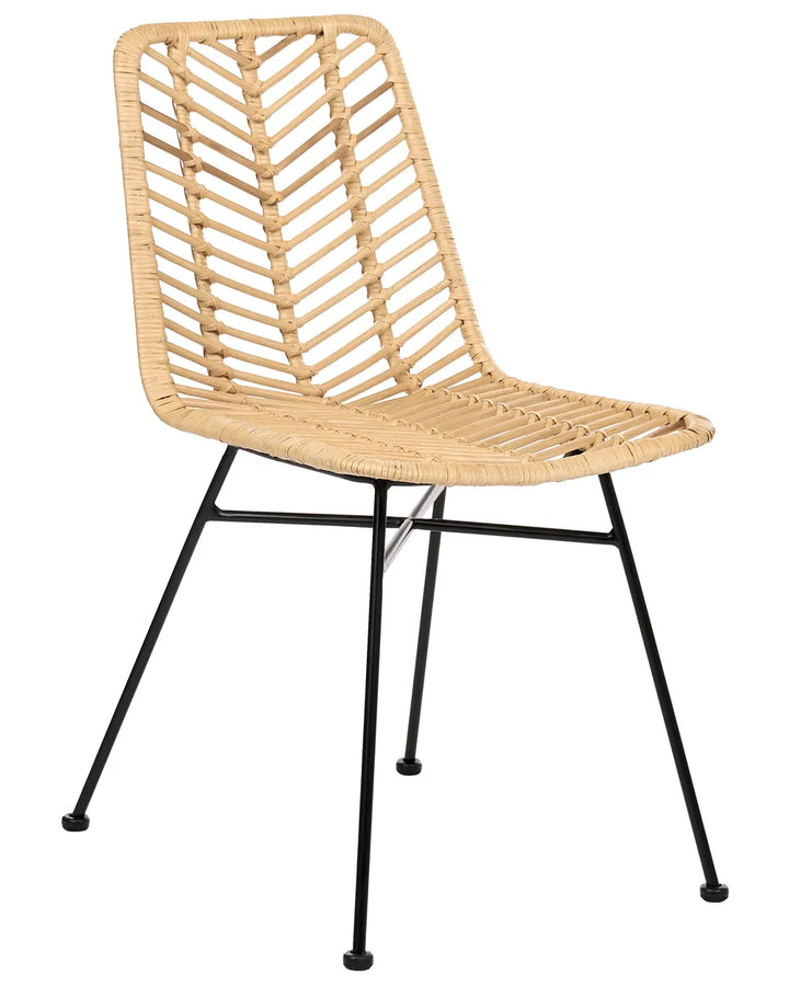 Set of 2 Dining Chairs Rattan Natural Sarang