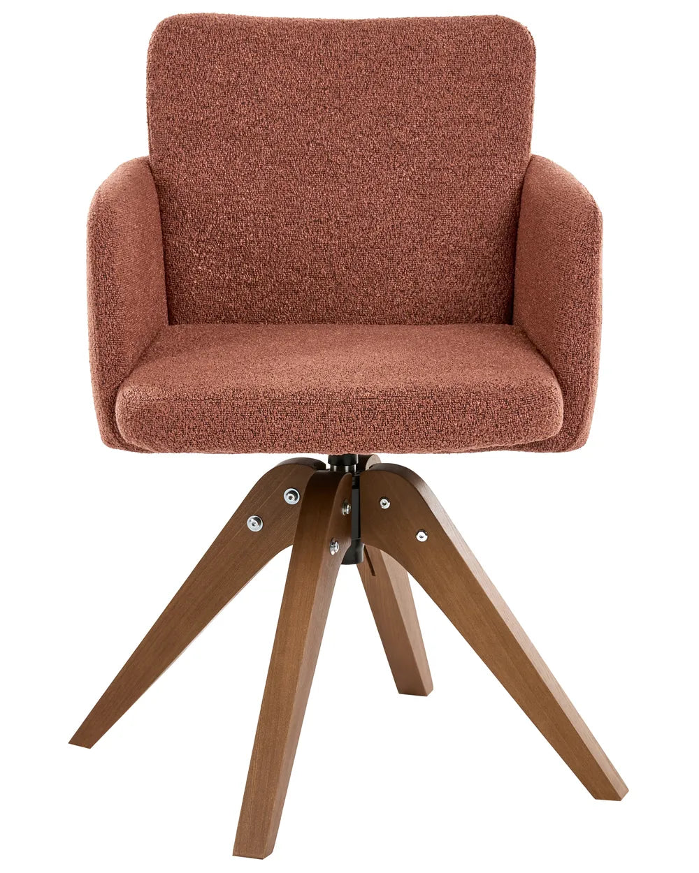 Set of 2 Dining Chairs Swivel Boucle Orange Missy