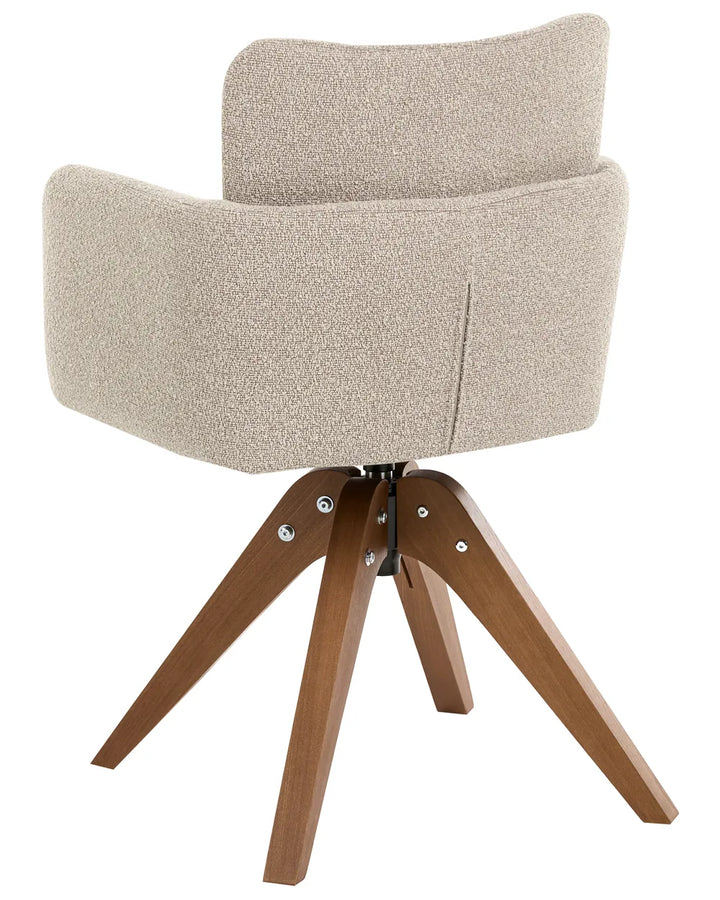 Set of 2 Dining Chairs Swivel Boucle Beige Missy
