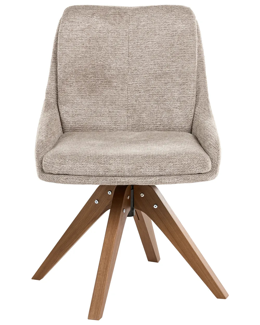 Set of 2 Dining Chairs Swivel Fabric Taupe Delavan
