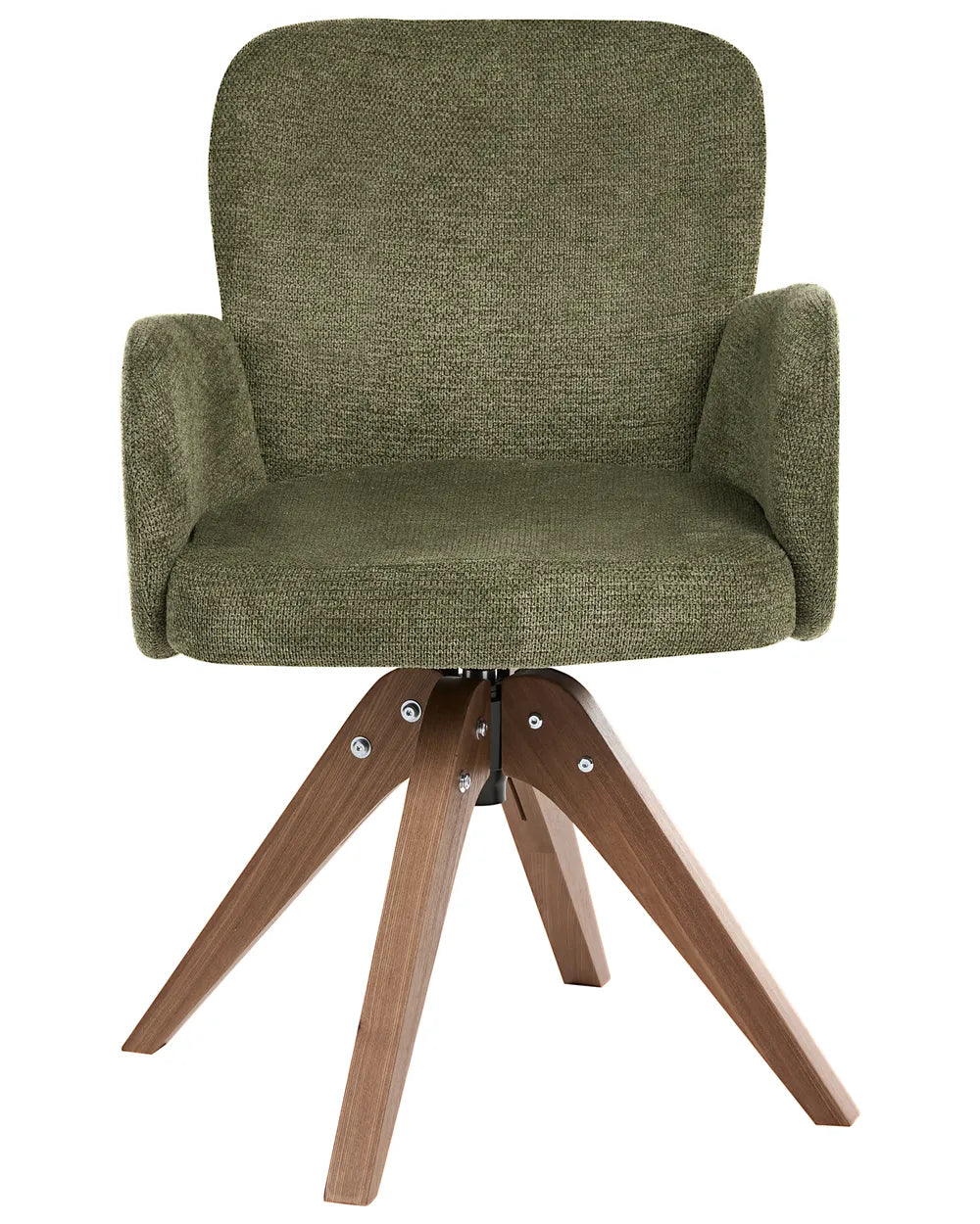 Set of 2 Dining Chairs Swivel Fabric Green Adaija