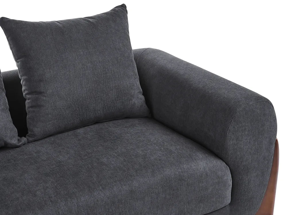 Sofa 3 Seater Black Nertila