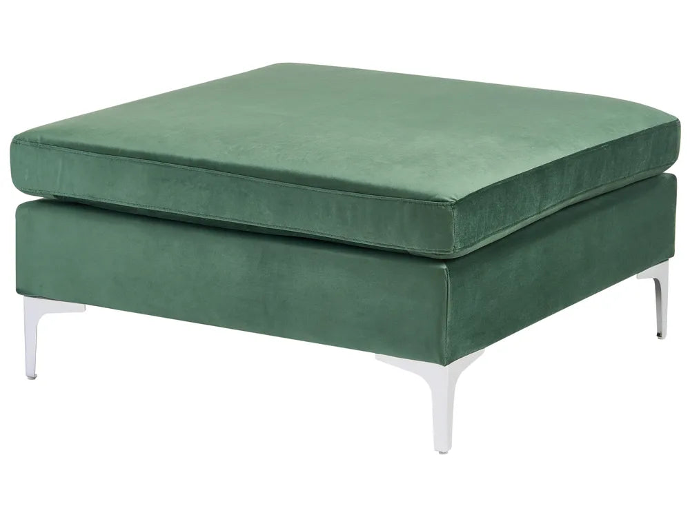 Modular Corner Sofa 4 Seater with Ottoman Velvet Green Right Hand Brasen