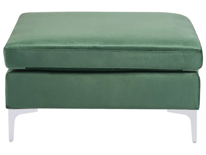 Modular Corner Sofa 4 Seater with Ottoman Velvet Green Right Hand Brasen