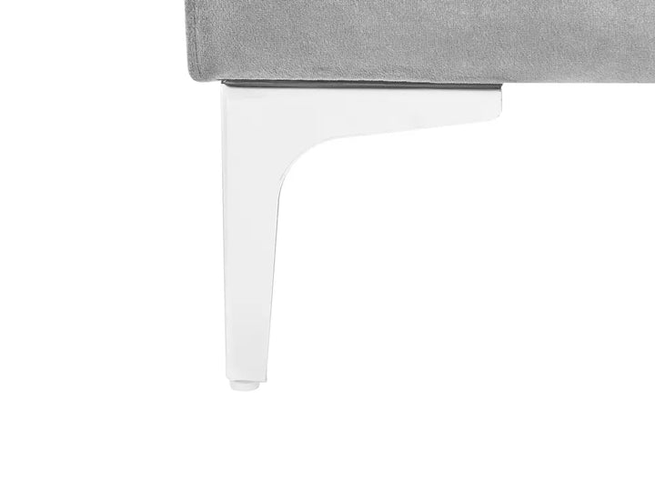 Modular Corner Sofa 4 Seater with Ottoman Velvet Grey Right Hand Brasen