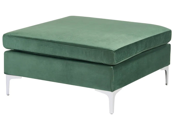 Modular Corner Sofa 4 Seater with Ottoman Velvet Green Left Hand Brasen