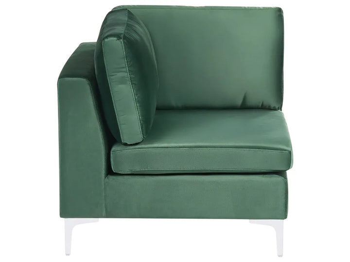 Modular Corner Sofa 4 Seater with Ottoman Velvet Green Left Hand Brasen