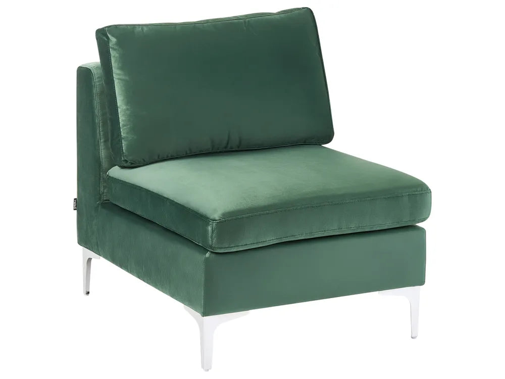 Modular Corner Sofa 4 Seater with Ottoman Velvet Green Left Hand Brasen
