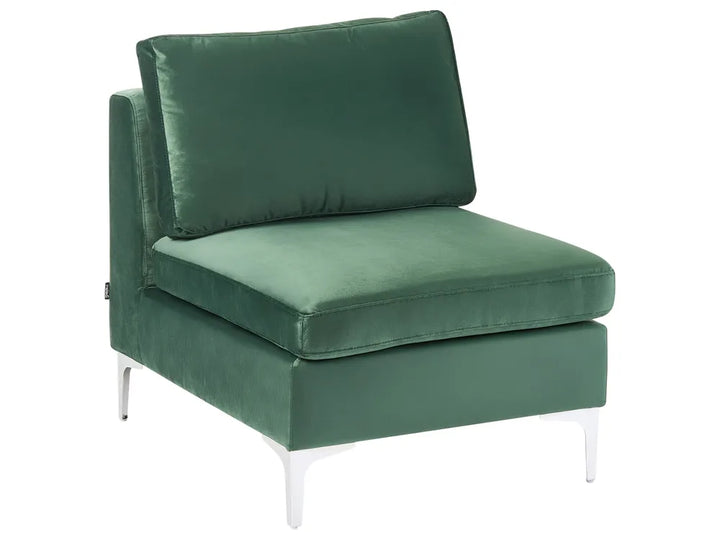 Modular Corner Sofa 4 Seater with Ottoman Velvet Green Left Hand Brasen