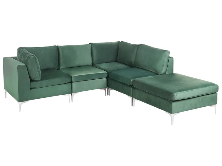 Left-hand green modular corner sofa