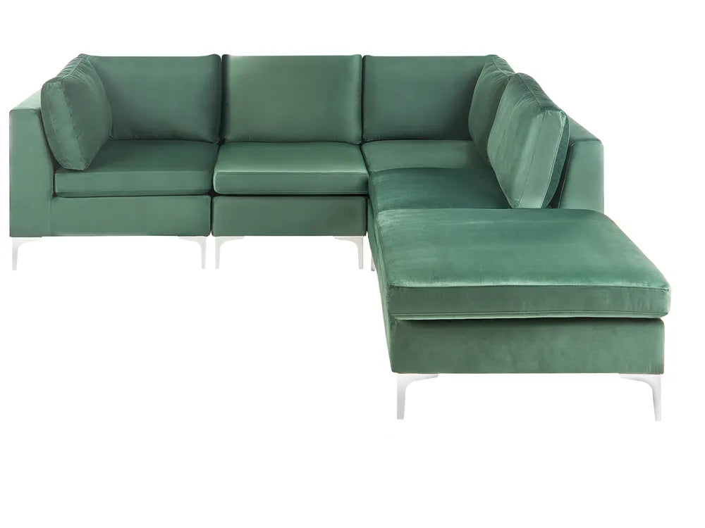 Green 4-seater modular corner sofa