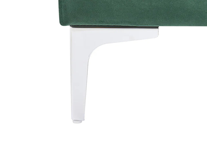 Modular Corner Sofa 4 Seater with Ottoman Velvet Green Left Hand Brasen