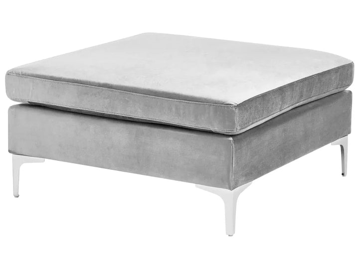 Modular Corner Sofa 4 Seater with Ottoman Velvet Grey Left Hand Brasen