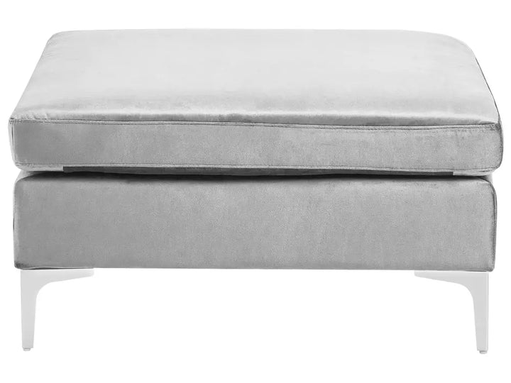 Modular Corner Sofa 4 Seater with Ottoman Velvet Grey Left Hand Brasen