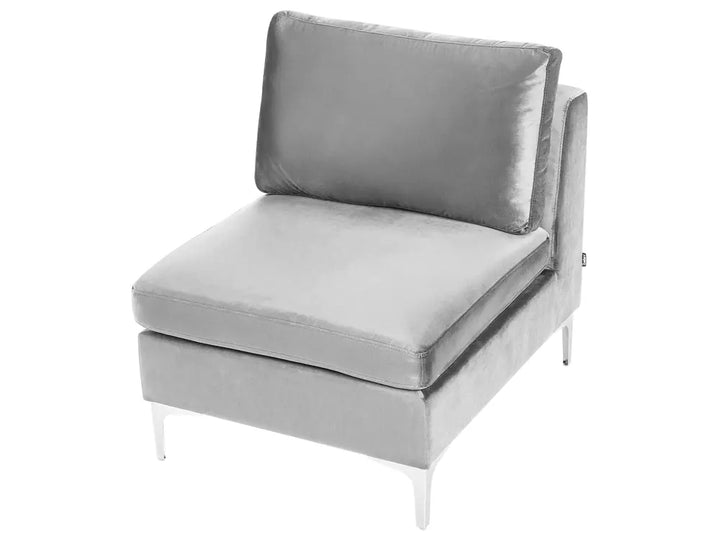 Modular Corner Sofa 4 Seater with Ottoman Velvet Grey Left Hand Brasen