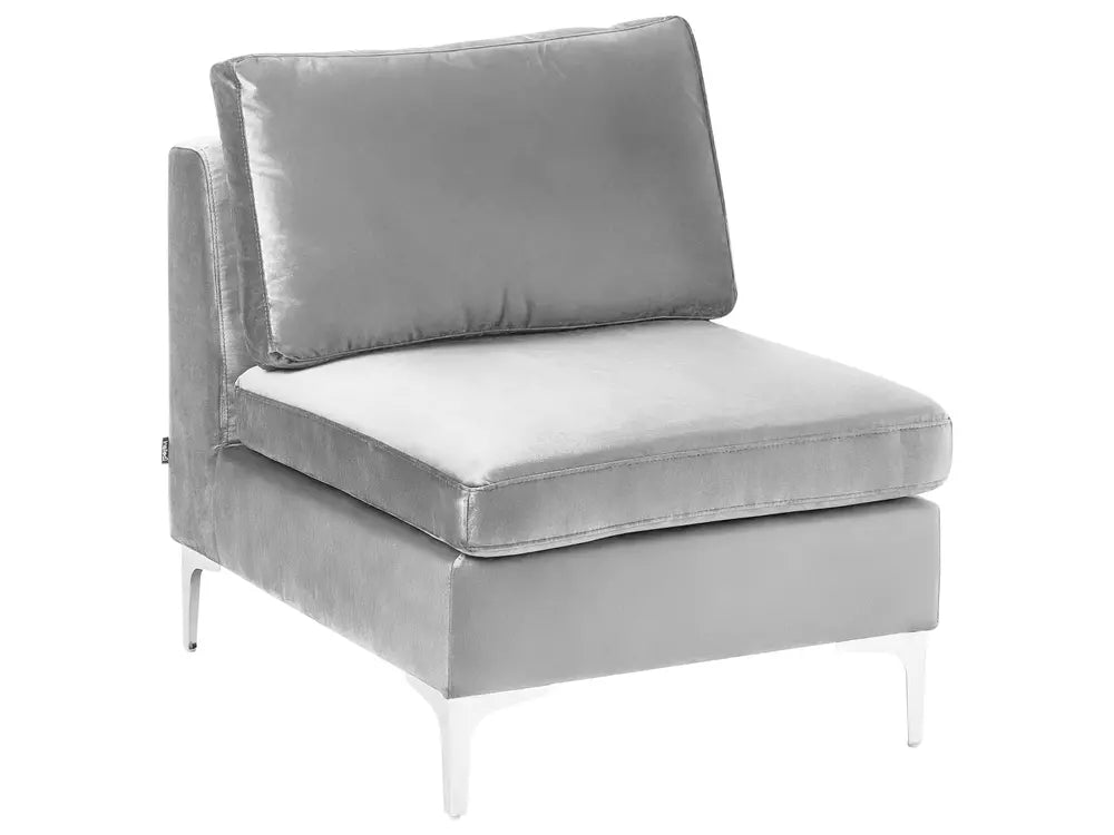Modular Corner Sofa 4 Seater with Ottoman Velvet Grey Left Hand Brasen