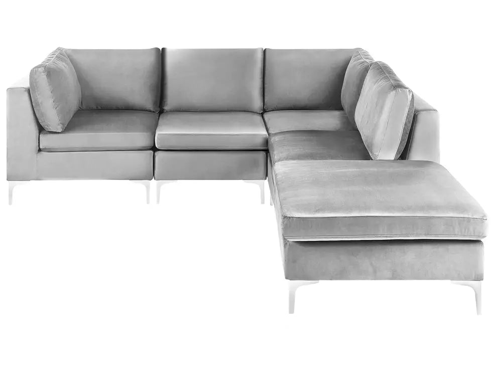 Grey 4-seater modular corner sofa