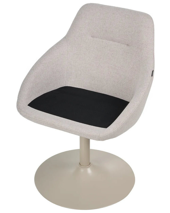 Dining Chair Swivel Fabric Light Beige Alteo
