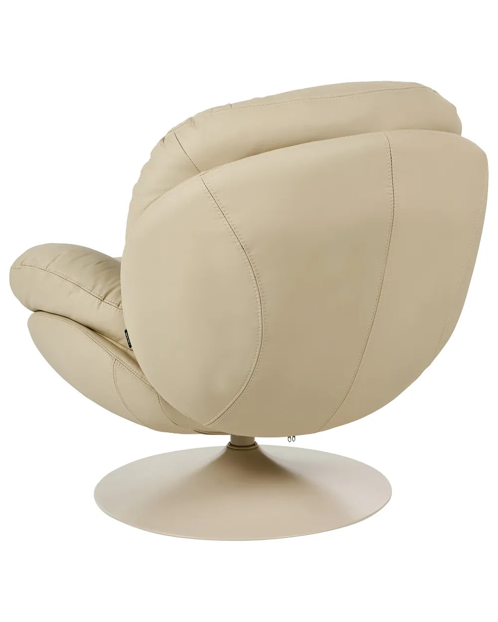 Swivel Armchair Faux Leather Beige Lourdez