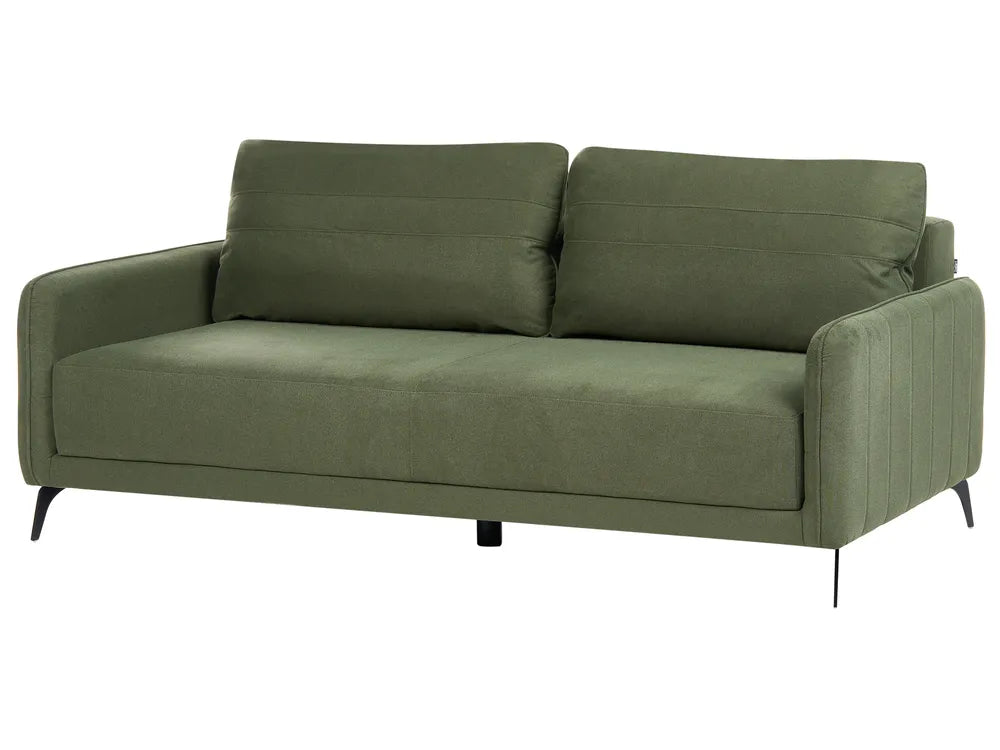 Sofa Bed 3 Seater Fabric Green Kaylle