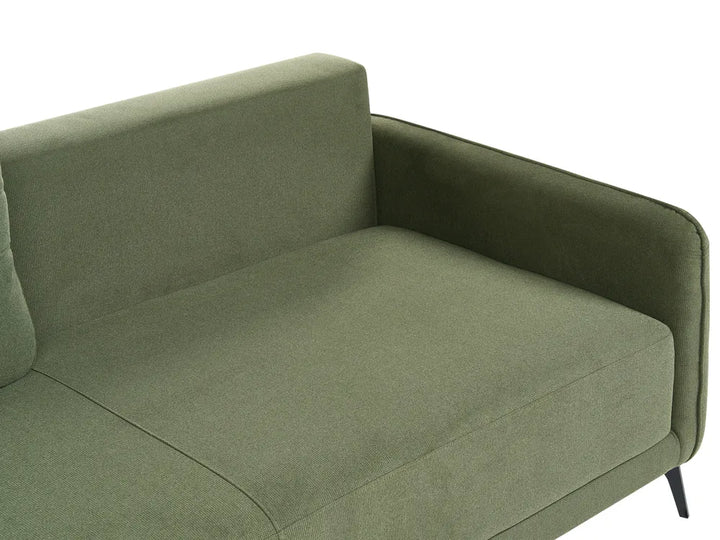 Sofa Bed 3 Seater Fabric Green Kaylle