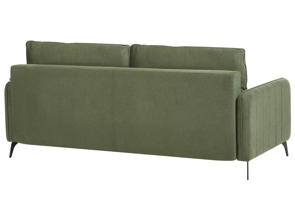 Sofa Bed 3 Seater Fabric Green Kaylle