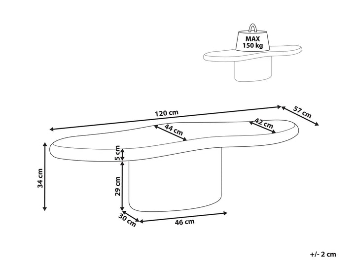 Coffee Table 57 cm 120 cm Black Armyn