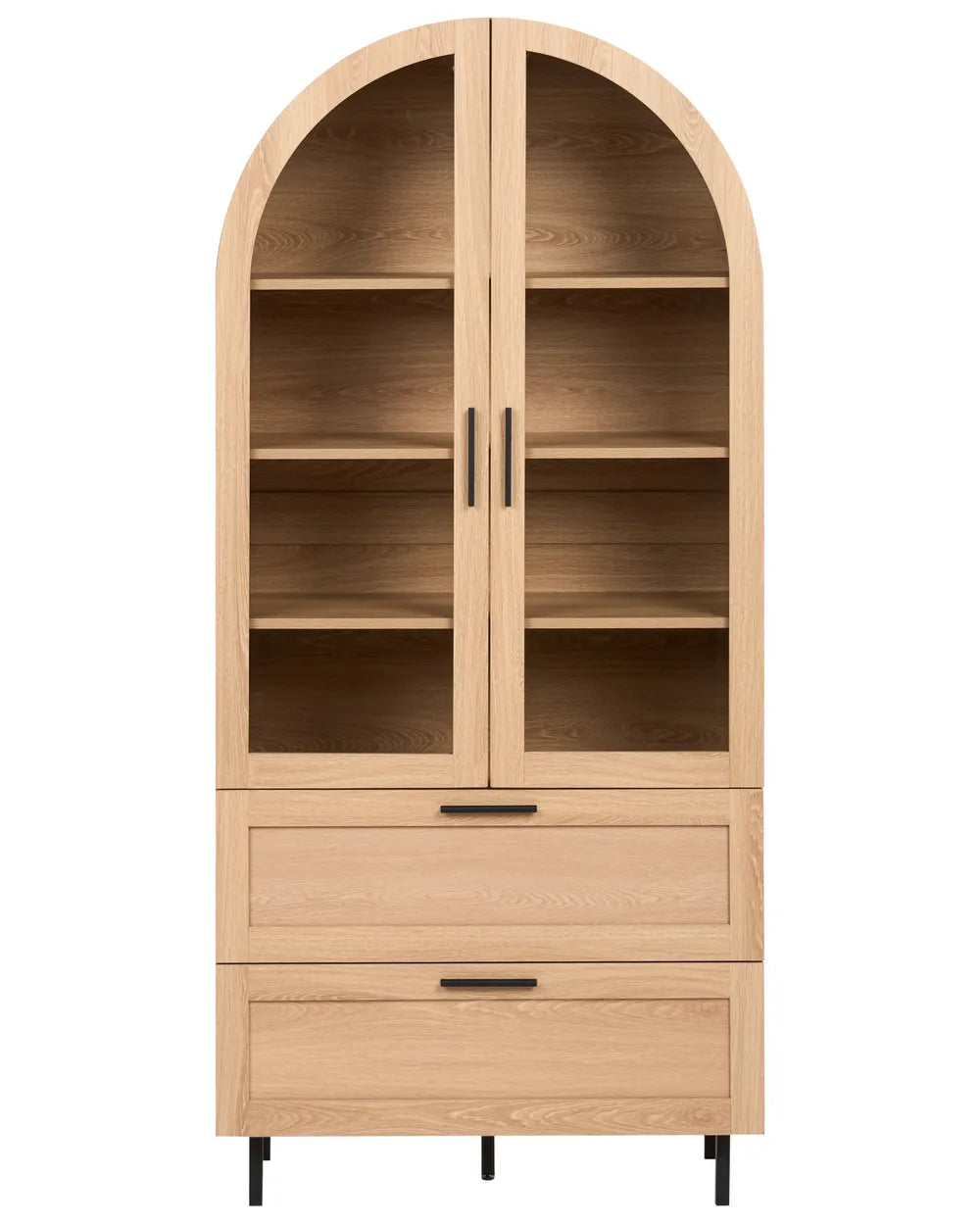 Glass Display Cabinet 80 cm Light Brown Arnettie