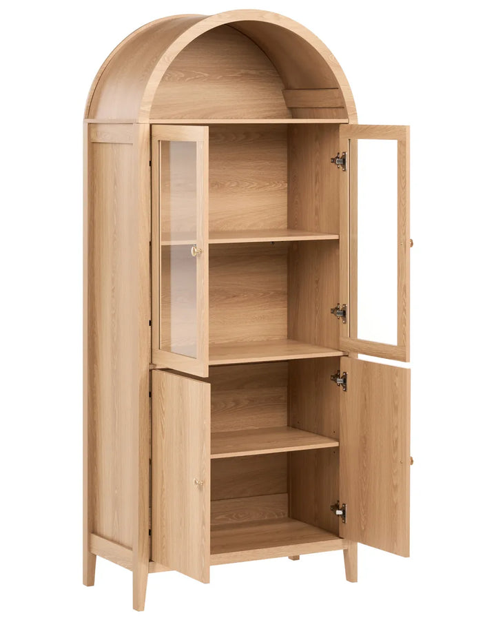 Glass Display Cabinet 78 cm Light Brown Caureen