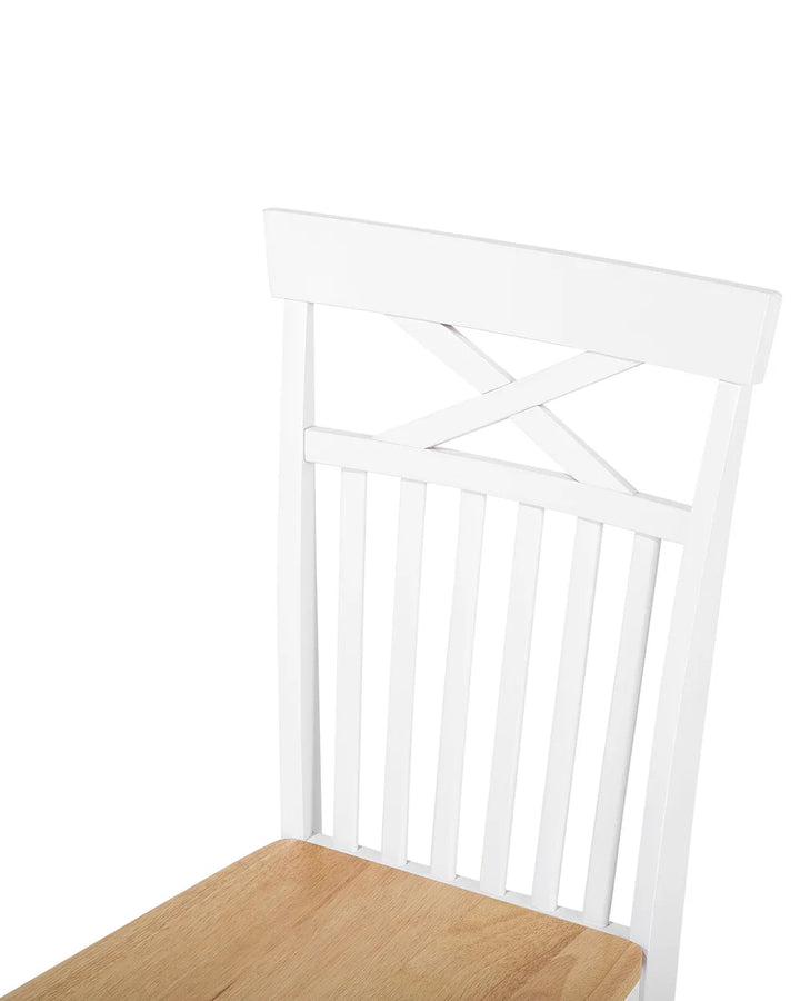 Set of 2 Dining Chairs Wood White Orelle